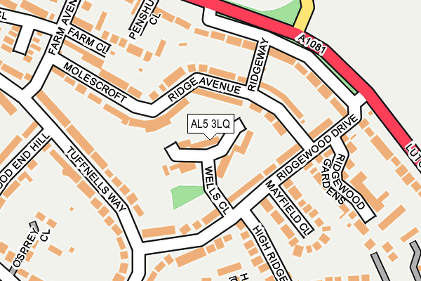 AL5 3LQ map - OS OpenMap – Local (Ordnance Survey) AL5 3LQ map - OS OpenMap – Local (Ordnance Survey)