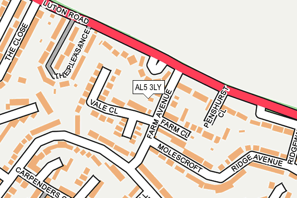 AL5 3LY map - OS OpenMap – Local (Ordnance Survey) AL5 3LY map - OS OpenMap – Local (Ordnance Survey)