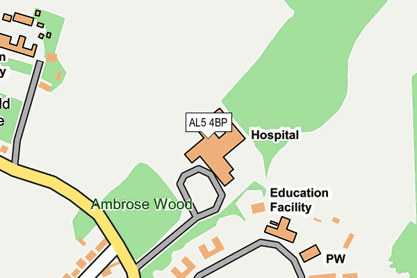 AL5 4BP map - OS OpenMap – Local (Ordnance Survey) AL5 4BP map - OS OpenMap – Local (Ordnance Survey)