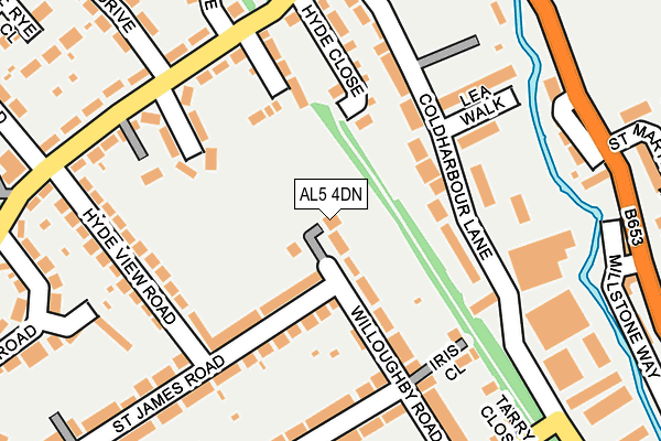 AL5 4DN map - OS OpenMap – Local (Ordnance Survey) AL5 4DN map - OS OpenMap – Local (Ordnance Survey)