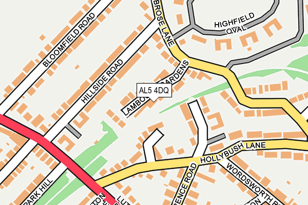 AL5 4DQ map - OS OpenMap – Local (Ordnance Survey) AL5 4DQ map - OS OpenMap – Local (Ordnance Survey)