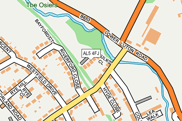 AL5 4FJ map - OS OpenMap – Local (Ordnance Survey) AL5 4FJ map - OS OpenMap – Local (Ordnance Survey)