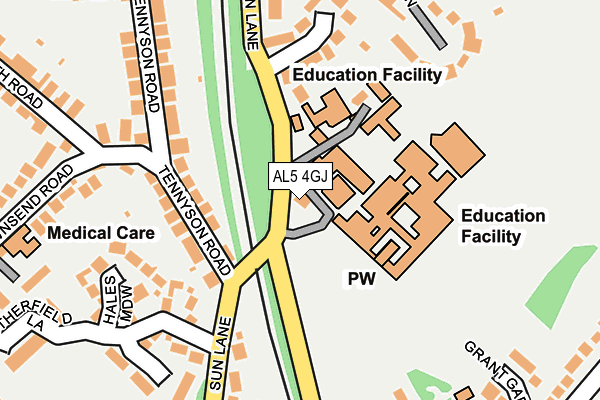 AL5 4GJ map - OS OpenMap – Local (Ordnance Survey) AL5 4GJ map - OS OpenMap – Local (Ordnance Survey)