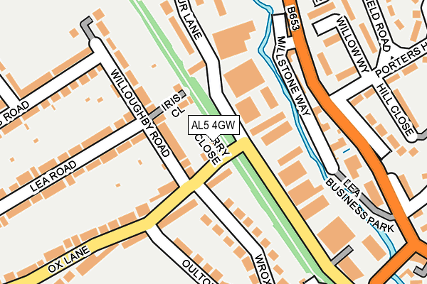 AL5 4GW map - OS OpenMap – Local (Ordnance Survey) AL5 4GW map - OS OpenMap – Local (Ordnance Survey)