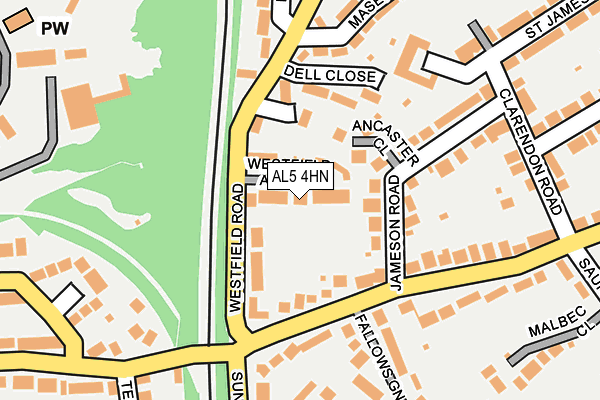 AL5 4HN map - OS OpenMap – Local (Ordnance Survey) AL5 4HN map - OS OpenMap – Local (Ordnance Survey)