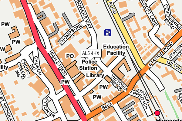 AL5 4HX map - OS OpenMap – Local (Ordnance Survey) AL5 4HX map - OS OpenMap – Local (Ordnance Survey)