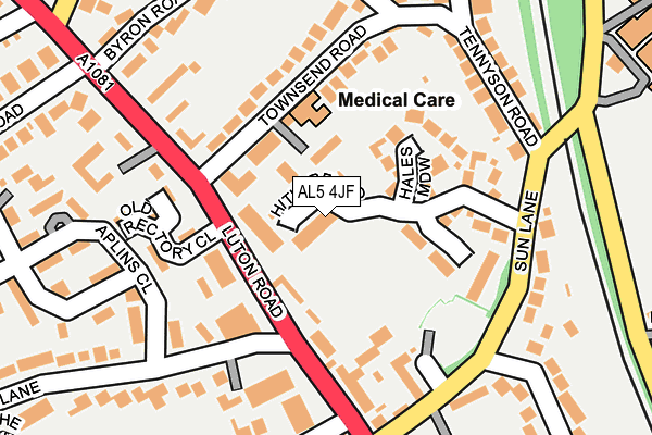 AL5 4JF map - OS OpenMap – Local (Ordnance Survey) AL5 4JF map - OS OpenMap – Local (Ordnance Survey)