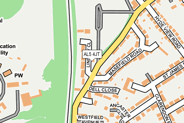AL5 4JT map - OS OpenMap – Local (Ordnance Survey) AL5 4JT map - OS OpenMap – Local (Ordnance Survey)