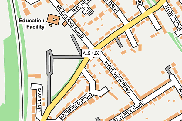 AL5 4JX map - OS OpenMap – Local (Ordnance Survey) AL5 4JX map - OS OpenMap – Local (Ordnance Survey)