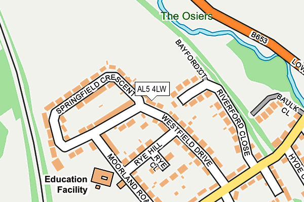AL5 4LW map - OS OpenMap – Local (Ordnance Survey) AL5 4LW map - OS OpenMap – Local (Ordnance Survey)