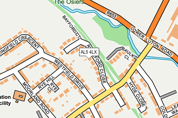 AL5 4LX map - OS OpenMap – Local (Ordnance Survey) AL5 4LX map - OS OpenMap – Local (Ordnance Survey)