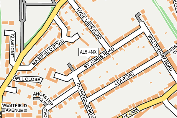 AL5 4NX map - OS OpenMap – Local (Ordnance Survey) AL5 4NX map - OS OpenMap – Local (Ordnance Survey)