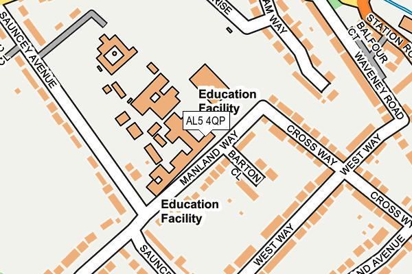 AL5 4QP map - OS OpenMap – Local (Ordnance Survey) AL5 4QP map - OS OpenMap – Local (Ordnance Survey)