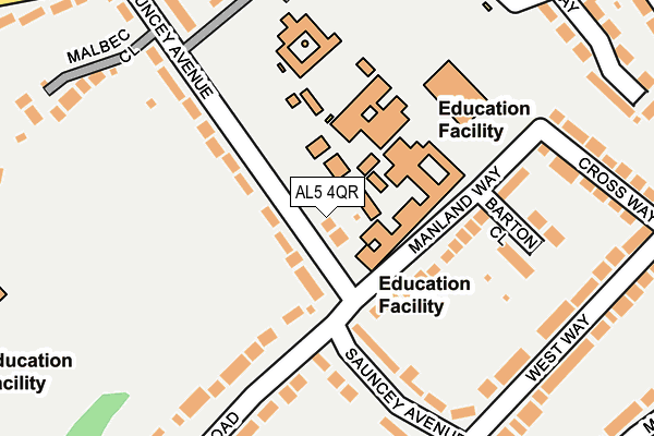 AL5 4QR map - OS OpenMap – Local (Ordnance Survey) AL5 4QR map - OS OpenMap – Local (Ordnance Survey)