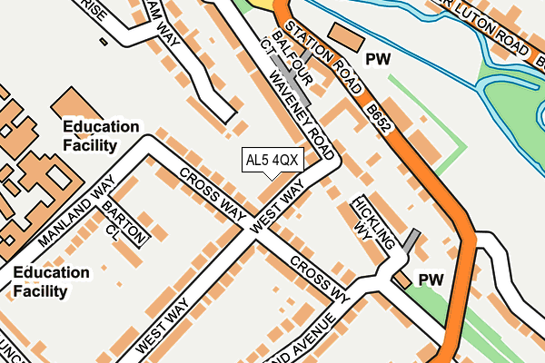 AL5 4QX map - OS OpenMap – Local (Ordnance Survey) AL5 4QX map - OS OpenMap – Local (Ordnance Survey)