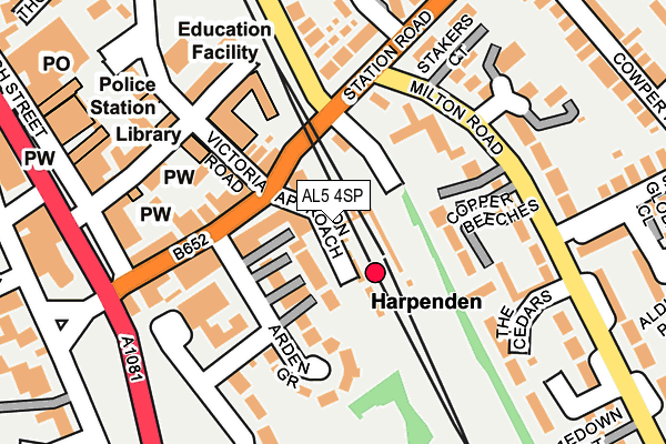 AL5 4SP map - OS OpenMap – Local (Ordnance Survey) AL5 4SP map - OS OpenMap – Local (Ordnance Survey)