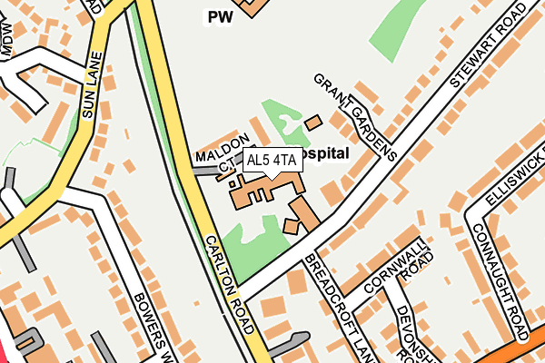 AL5 4TA map - OS OpenMap – Local (Ordnance Survey) AL5 4TA map - OS OpenMap – Local (Ordnance Survey)