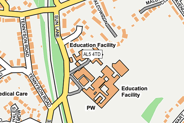 AL5 4TD map - OS OpenMap – Local (Ordnance Survey) AL5 4TD map - OS OpenMap – Local (Ordnance Survey)
