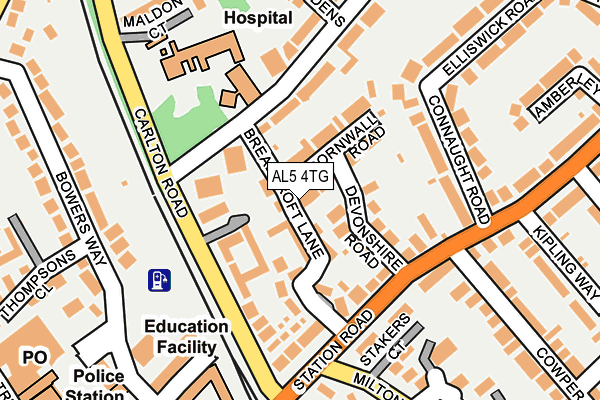 AL5 4TG map - OS OpenMap – Local (Ordnance Survey) AL5 4TG map - OS OpenMap – Local (Ordnance Survey)