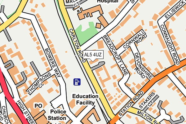 AL5 4UZ map - OS OpenMap – Local (Ordnance Survey) AL5 4UZ map - OS OpenMap – Local (Ordnance Survey)