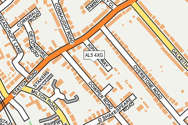 AL5 4XG map - OS OpenMap – Local (Ordnance Survey) AL5 4XG map - OS OpenMap – Local (Ordnance Survey)