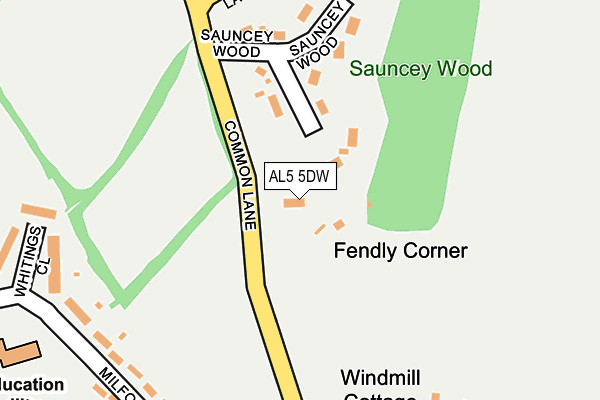 AL5 5DW map - OS OpenMap – Local (Ordnance Survey) AL5 5DW map - OS OpenMap – Local (Ordnance Survey)
