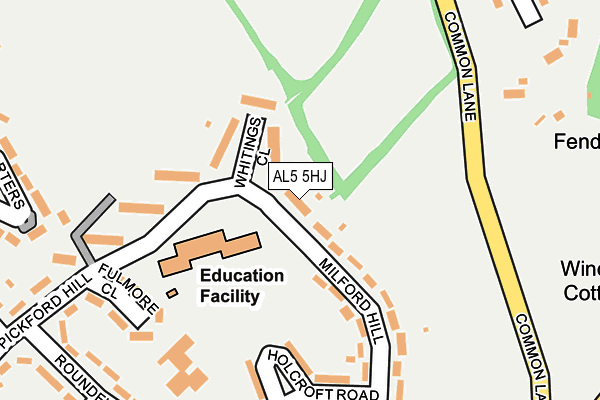AL5 5HJ map - OS OpenMap – Local (Ordnance Survey) AL5 5HJ map - OS OpenMap – Local (Ordnance Survey)