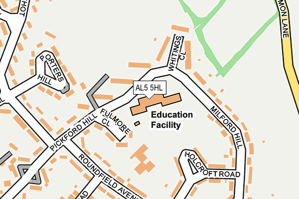 AL5 5HL map - OS OpenMap – Local (Ordnance Survey) AL5 5HL map - OS OpenMap – Local (Ordnance Survey)