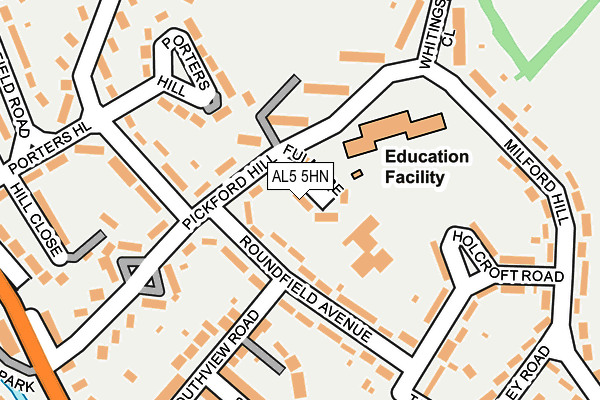 AL5 5HN map - OS OpenMap – Local (Ordnance Survey) AL5 5HN map - OS OpenMap – Local (Ordnance Survey)