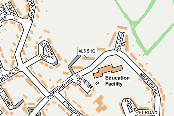 AL5 5HQ map - OS OpenMap – Local (Ordnance Survey) AL5 5HQ map - OS OpenMap – Local (Ordnance Survey)