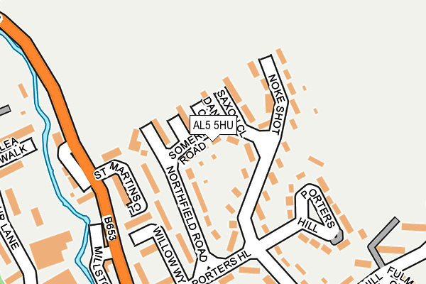 AL5 5HU map - OS OpenMap – Local (Ordnance Survey) AL5 5HU map - OS OpenMap – Local (Ordnance Survey)