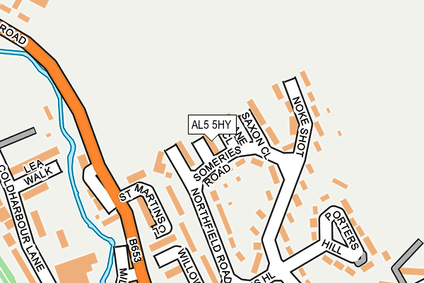 AL5 5HY map - OS OpenMap – Local (Ordnance Survey) AL5 5HY map - OS OpenMap – Local (Ordnance Survey)