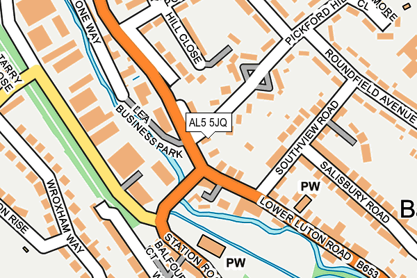 AL5 5JQ map - OS OpenMap – Local (Ordnance Survey) AL5 5JQ map - OS OpenMap – Local (Ordnance Survey)