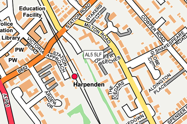AL5 5LF map - OS OpenMap – Local (Ordnance Survey) AL5 5LF map - OS OpenMap – Local (Ordnance Survey)