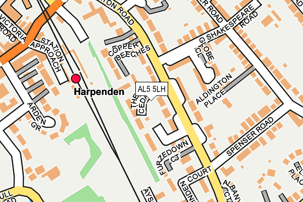 AL5 5LH map - OS OpenMap – Local (Ordnance Survey) AL5 5LH map - OS OpenMap – Local (Ordnance Survey)