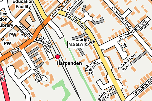 AL5 5LW map - OS OpenMap – Local (Ordnance Survey) AL5 5LW map - OS OpenMap – Local (Ordnance Survey)