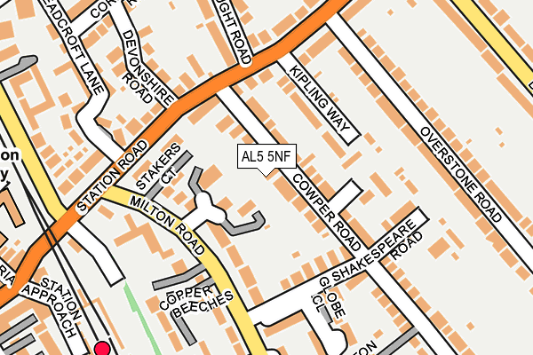 AL5 5NF map - OS OpenMap – Local (Ordnance Survey) AL5 5NF map - OS OpenMap – Local (Ordnance Survey)