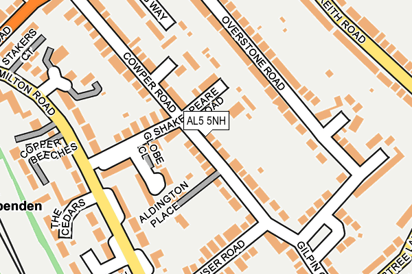 AL5 5NH map - OS OpenMap – Local (Ordnance Survey) AL5 5NH map - OS OpenMap – Local (Ordnance Survey)