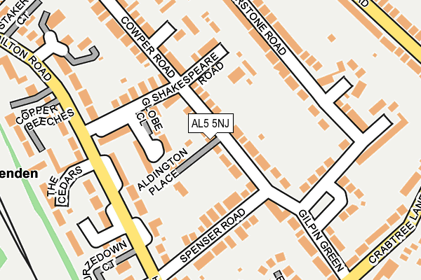 AL5 5NJ map - OS OpenMap – Local (Ordnance Survey) AL5 5NJ map - OS OpenMap – Local (Ordnance Survey)