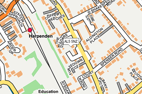 AL5 5NZ map - OS OpenMap – Local (Ordnance Survey) AL5 5NZ map - OS OpenMap – Local (Ordnance Survey)