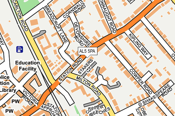 AL5 5PA map - OS OpenMap – Local (Ordnance Survey) AL5 5PA map - OS OpenMap – Local (Ordnance Survey)