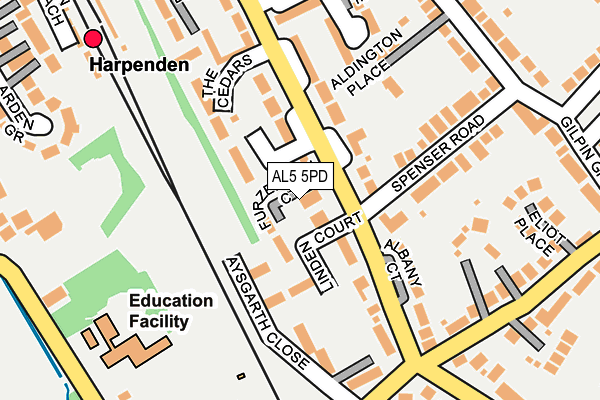 AL5 5PD map - OS OpenMap – Local (Ordnance Survey) AL5 5PD map - OS OpenMap – Local (Ordnance Survey)