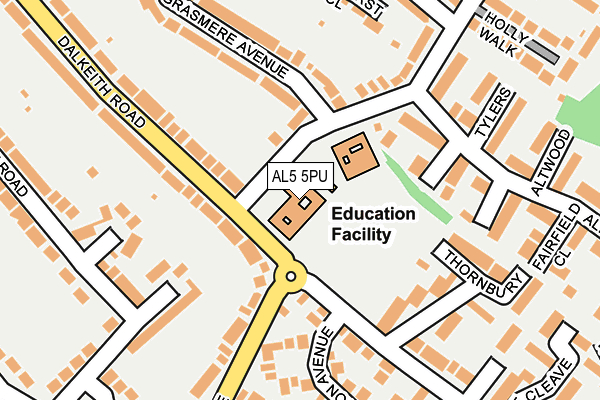 AL5 5PU map - OS OpenMap – Local (Ordnance Survey) AL5 5PU map - OS OpenMap – Local (Ordnance Survey)