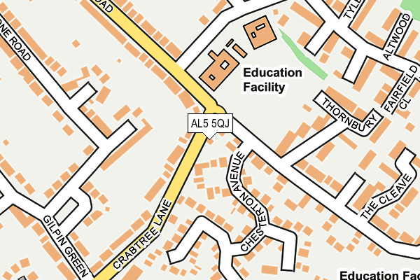 AL5 5QJ map - OS OpenMap – Local (Ordnance Survey) AL5 5QJ map - OS OpenMap – Local (Ordnance Survey)