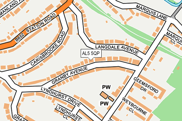 AL5 5QP map - OS OpenMap – Local (Ordnance Survey) AL5 5QP map - OS OpenMap – Local (Ordnance Survey)