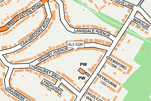 AL5 5QR map - OS OpenMap – Local (Ordnance Survey) AL5 5QR map - OS OpenMap – Local (Ordnance Survey)