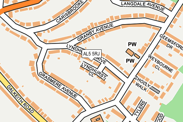 AL5 5RJ map - OS OpenMap – Local (Ordnance Survey) AL5 5RJ map - OS OpenMap – Local (Ordnance Survey)