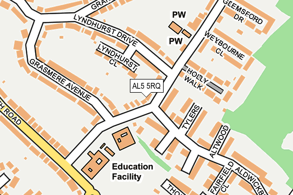 AL5 5RQ map - OS OpenMap – Local (Ordnance Survey) AL5 5RQ map - OS OpenMap – Local (Ordnance Survey)