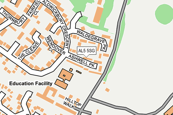 AL5 5SG map - OS OpenMap – Local (Ordnance Survey) AL5 5SG map - OS OpenMap – Local (Ordnance Survey)