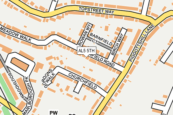 AL5 5TH map - OS OpenMap – Local (Ordnance Survey) AL5 5TH map - OS OpenMap – Local (Ordnance Survey)